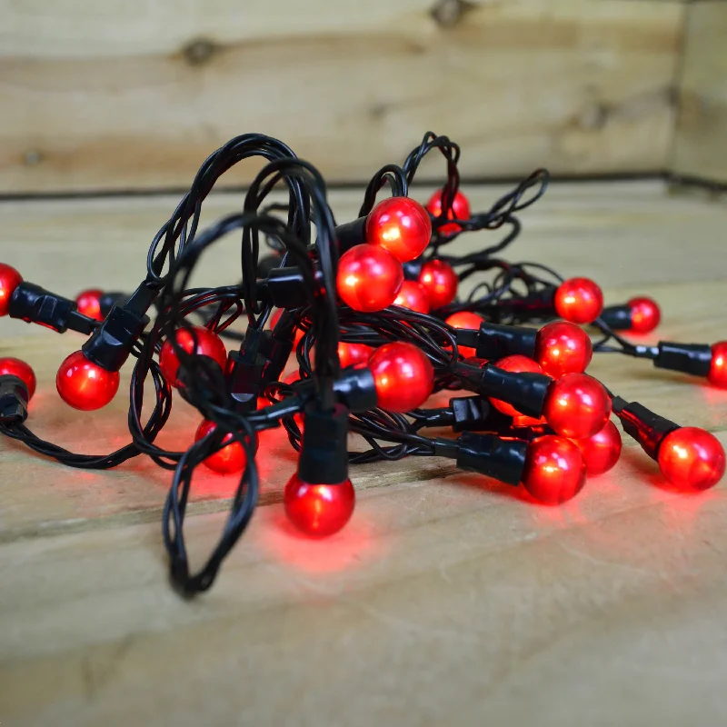 10m 100 LED Premier Multi Action Outdoor Pearl Christmas Lights Red