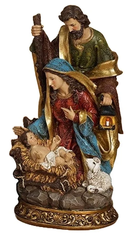 11" Nativity Manger Scene Resin Decorative Accent