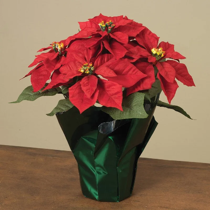 14" Potted Poinsettia in Foil Pot