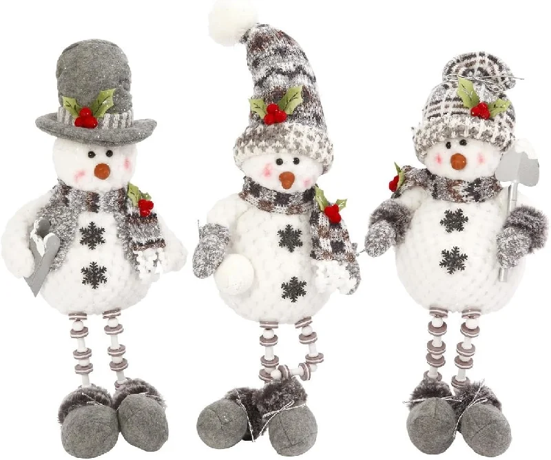 15" Plush Holiday Snowman Shelf Sitter