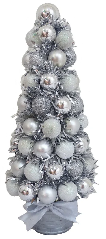 15" Silver Ball Artificial Decorative Tree