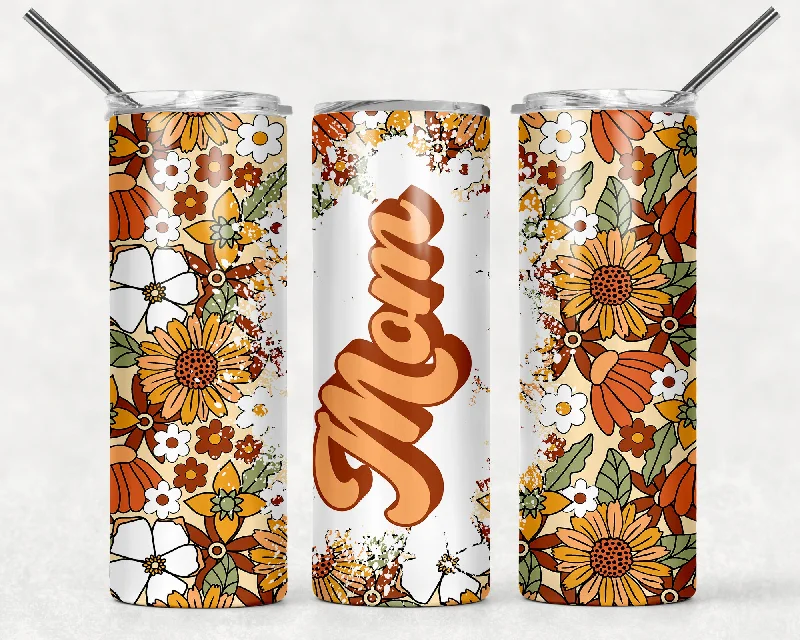 Mom Retro Style 20 oz Skinny Tumbler