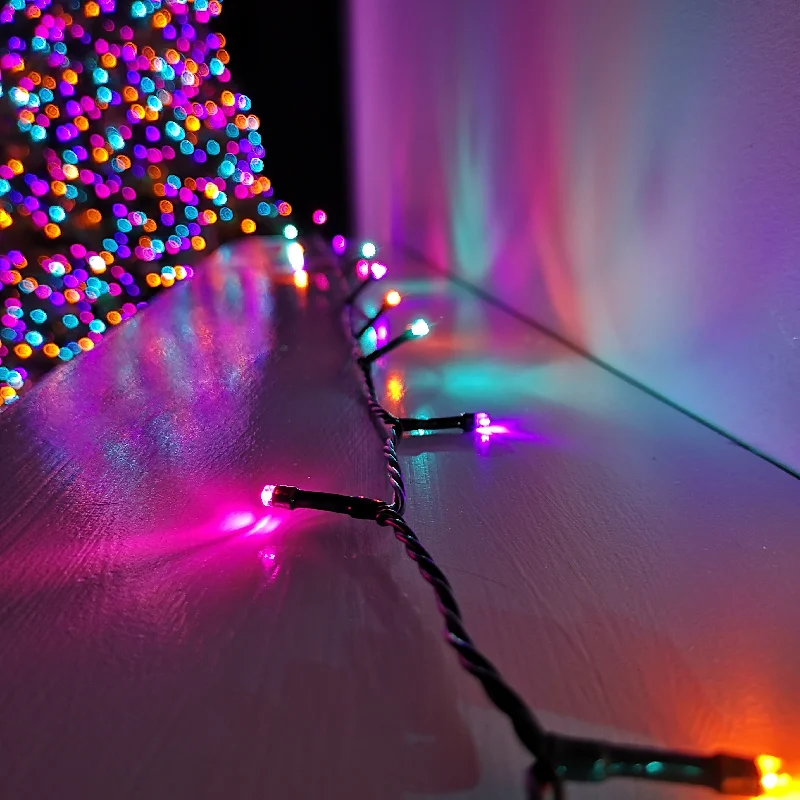 200 LED 16m Premier SupaBrights Indoor Outdoor Christmas Multi Function Mains Operated String Lights with Timer in Rainbow