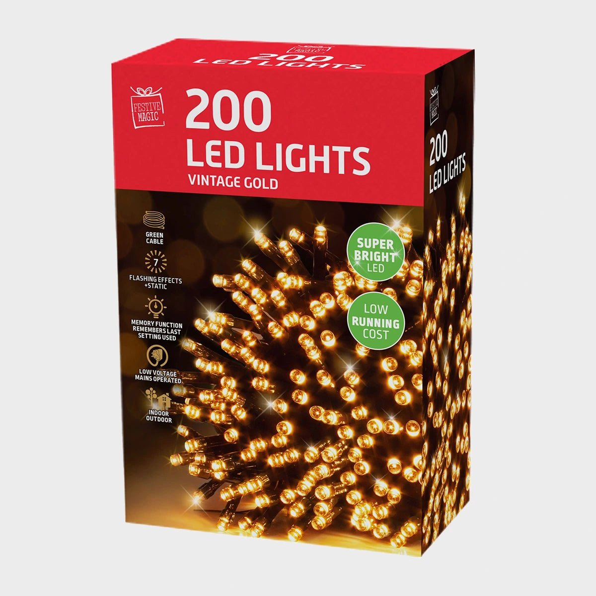 200 LED Lights Vintage Gold