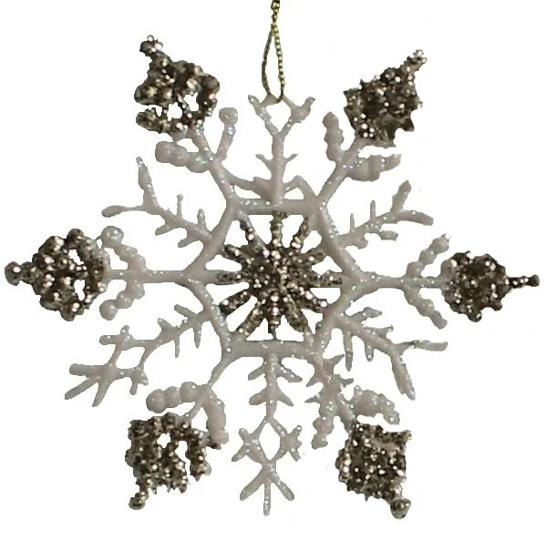 3-Pack of Unbreakable Glitter Snowflake Ornaments