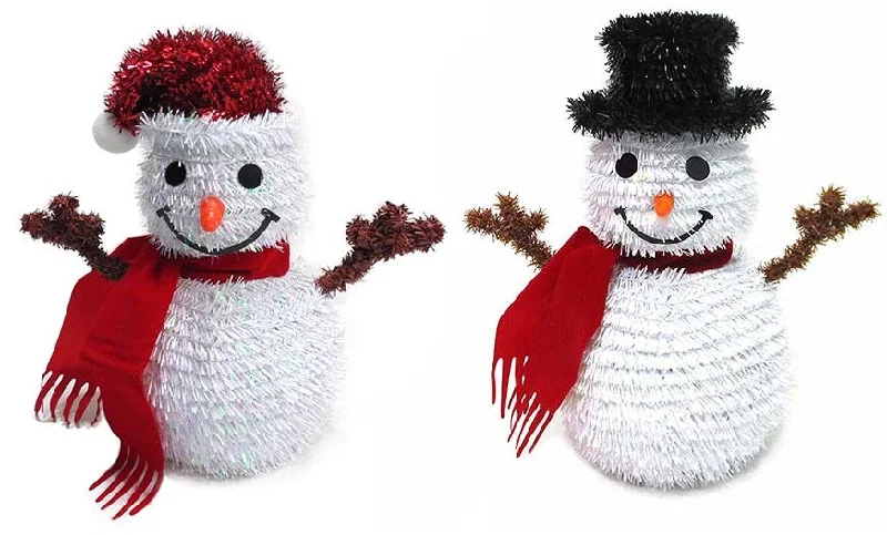 3D Tinsel Snowman Tabletop Decorations