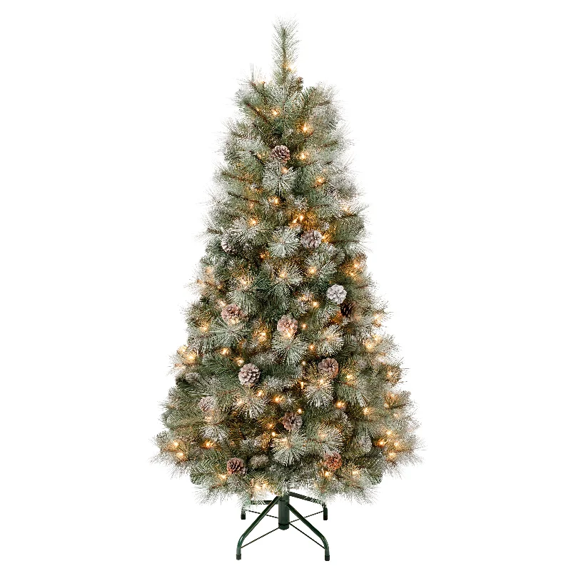 4.5 ft. Pre-Lit Perry Mixed Pine Tree with Clear Lights