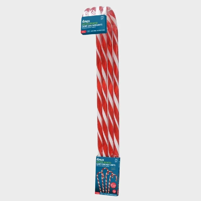 4 Candy Cane Path Lights - 70cm