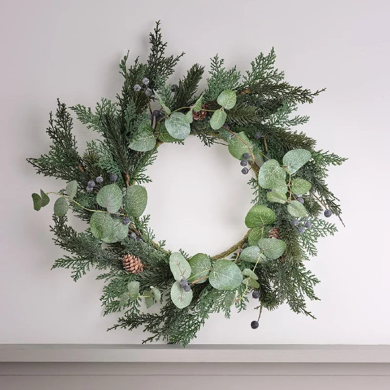 40cm Classic Blueberry & Pinecone Wreath