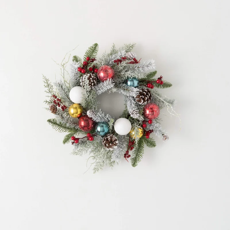 Shiny Ball Frosted Mini Wreath