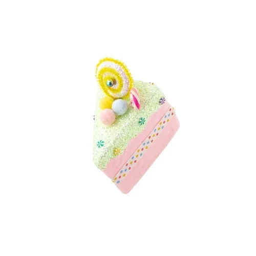 6" Pastel Cake Slice Ornament Set Of 6