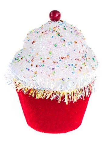 7" Red Cupcake With Sprinkles Set Of 4