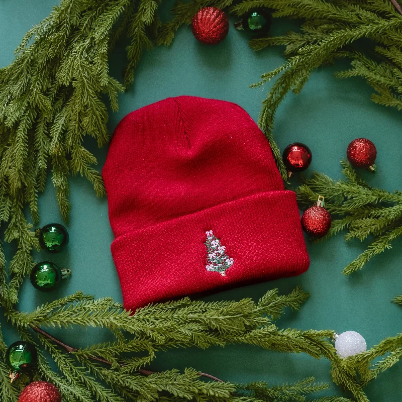 CHILD Beanie - Christmas Tree w/ Bow