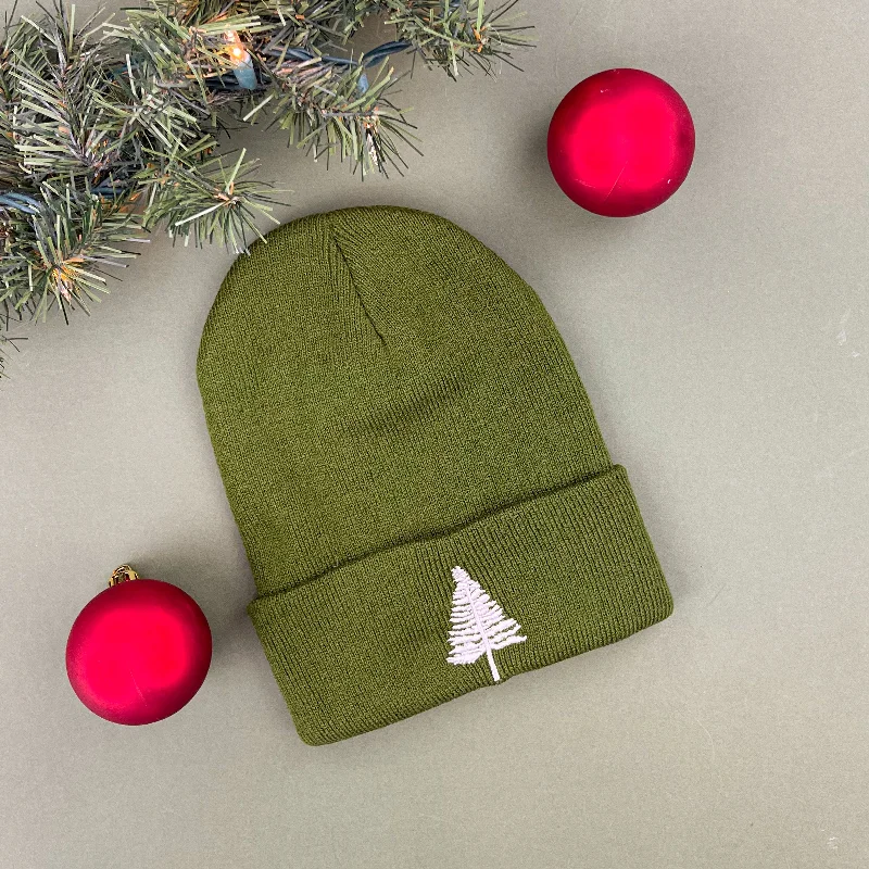 Child Beanie - Green w/ Pine