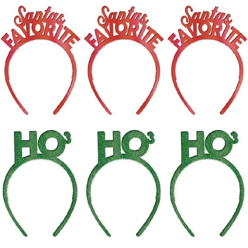 Christmas Metallic Red & Green Friendsmas Plastic Headbands | 6 ct