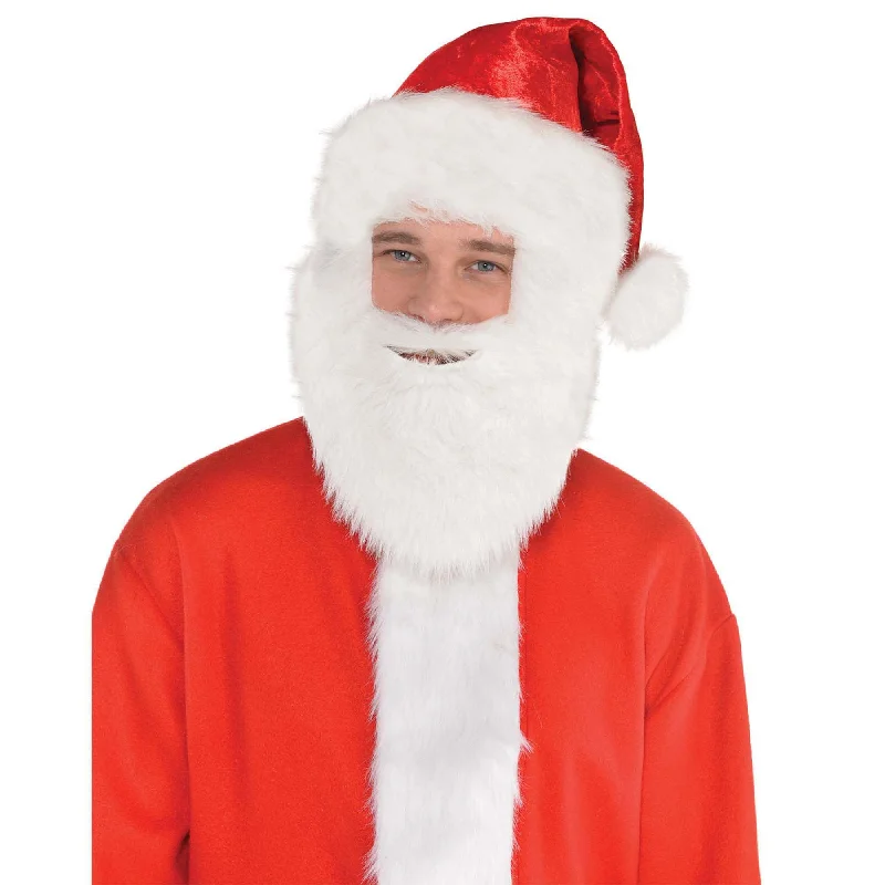 Christmas Santa Hat W/Beard | 1ct