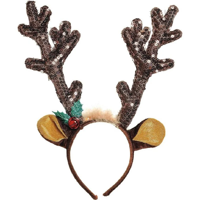 Christmas Sequin Reindeer Antlers Headband | 1 ct