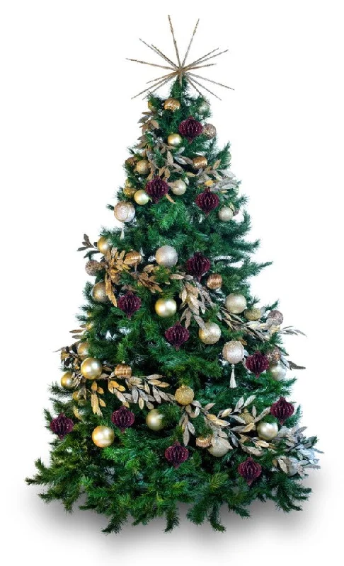 'Claret' LIMITED EDITION artificial decorated Christmas Tree - Hire