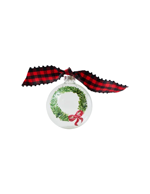 Painted Wreath Clear Ornament