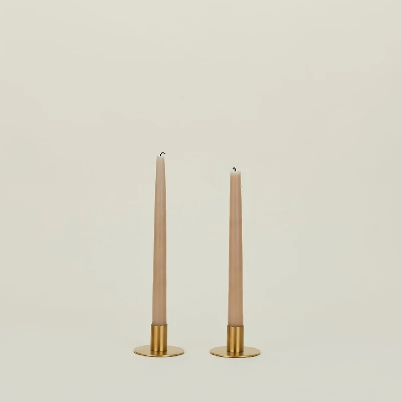 Essential Metal Candle Holders, Set of 2 - Brass