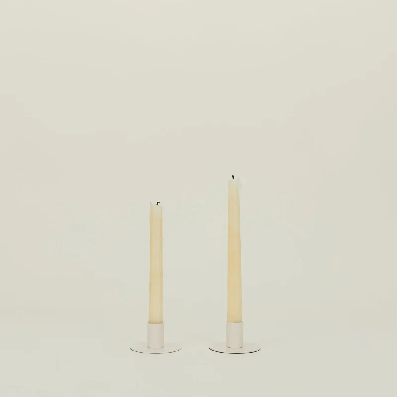 Essential Metal Candle Holders, Set of 2 - Ivory