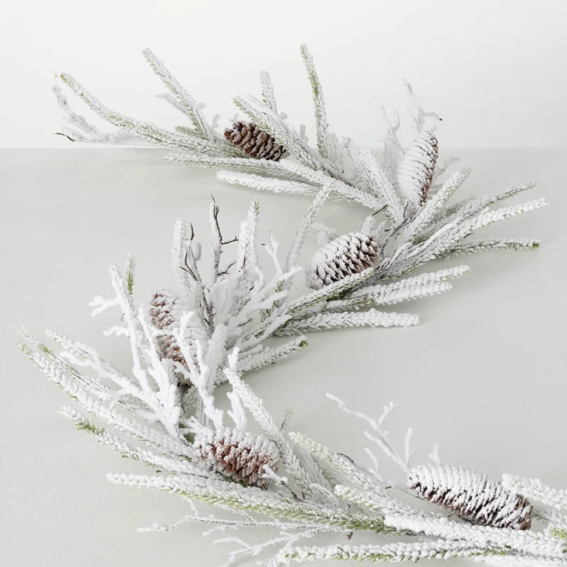 Flocked Pine Twig Garland