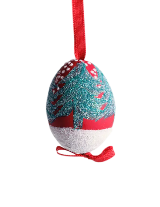 Glittery Trees Egg Ornament