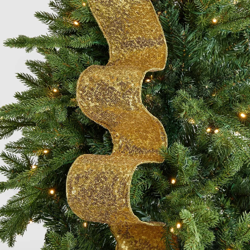 Gold Sequin Christmas Ribbon