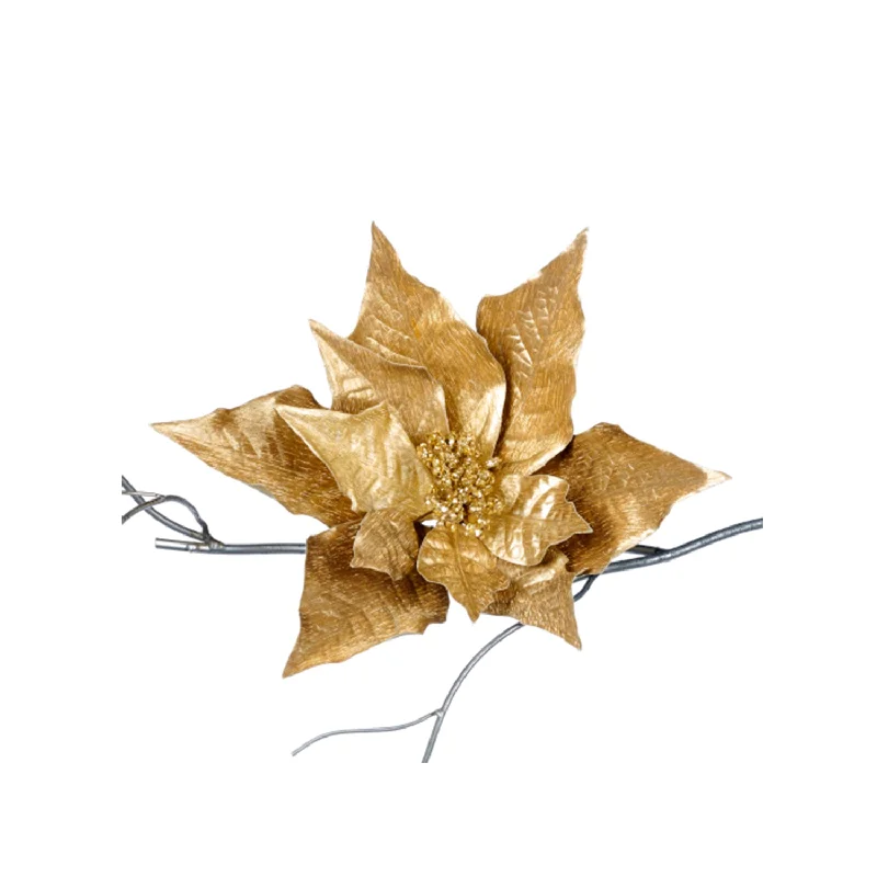 Goloden Poinsettia With Clip