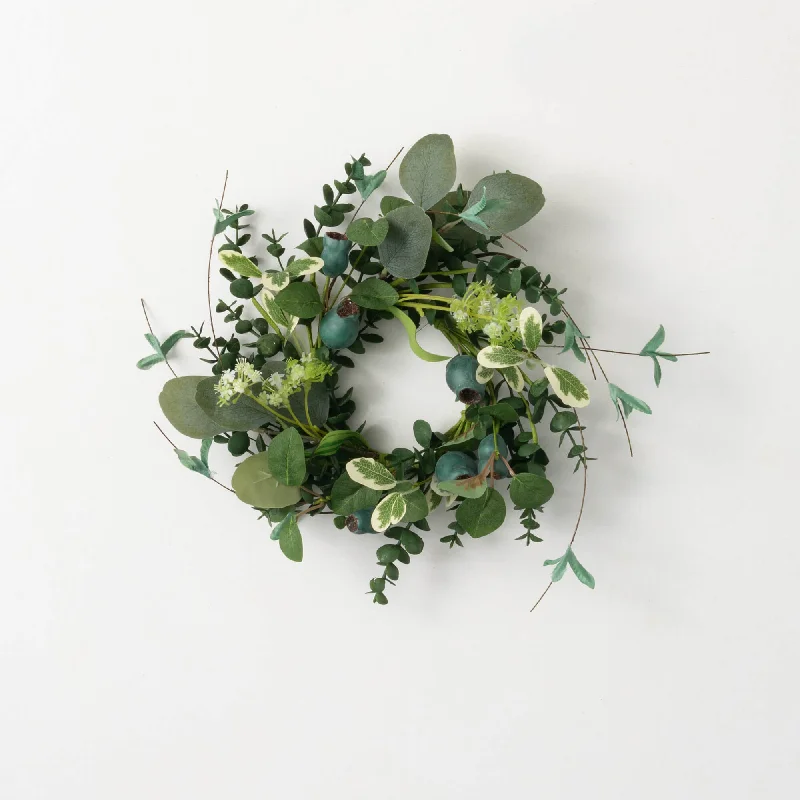 Green Pod Foliage Mini Wreath