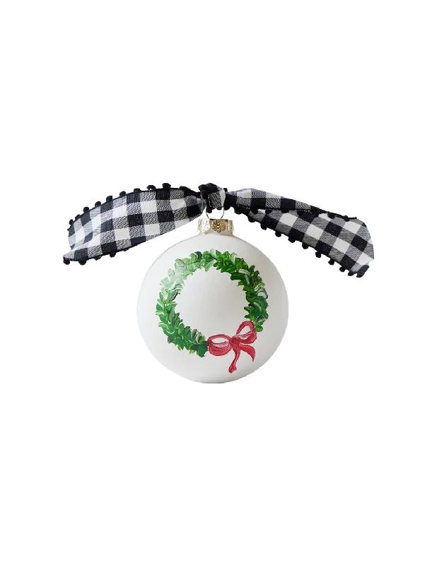 Painted Wreath Ceramic Ornament