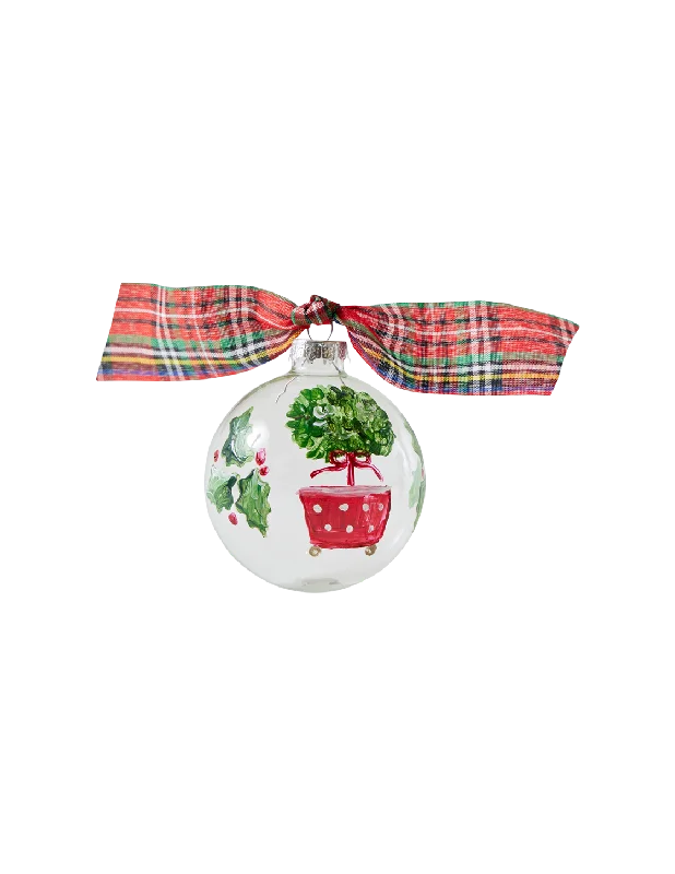 Painted Topiary Clear Ornament