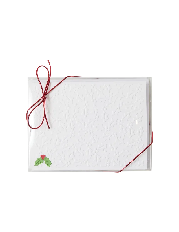 Christmas Holly Cards and Envelopes - Set of 12