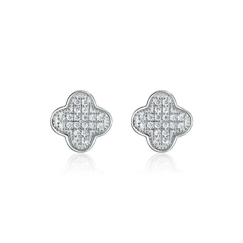 Palace Quatrefoil Silver Earrings