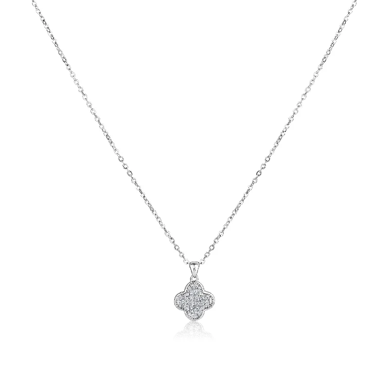 Palace Quatrefoil Silver Necklace