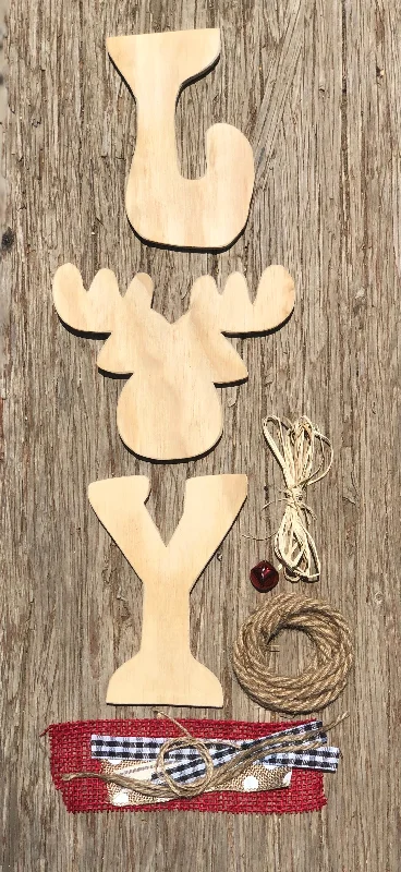 JOY Reindeer Swag Unfinished Wood Kit