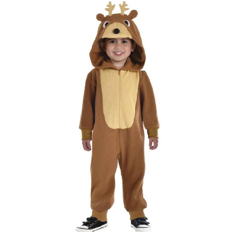 Kids' Reindeer One Piece Zipster Costume Toddler Size 3-4 | 1 ct