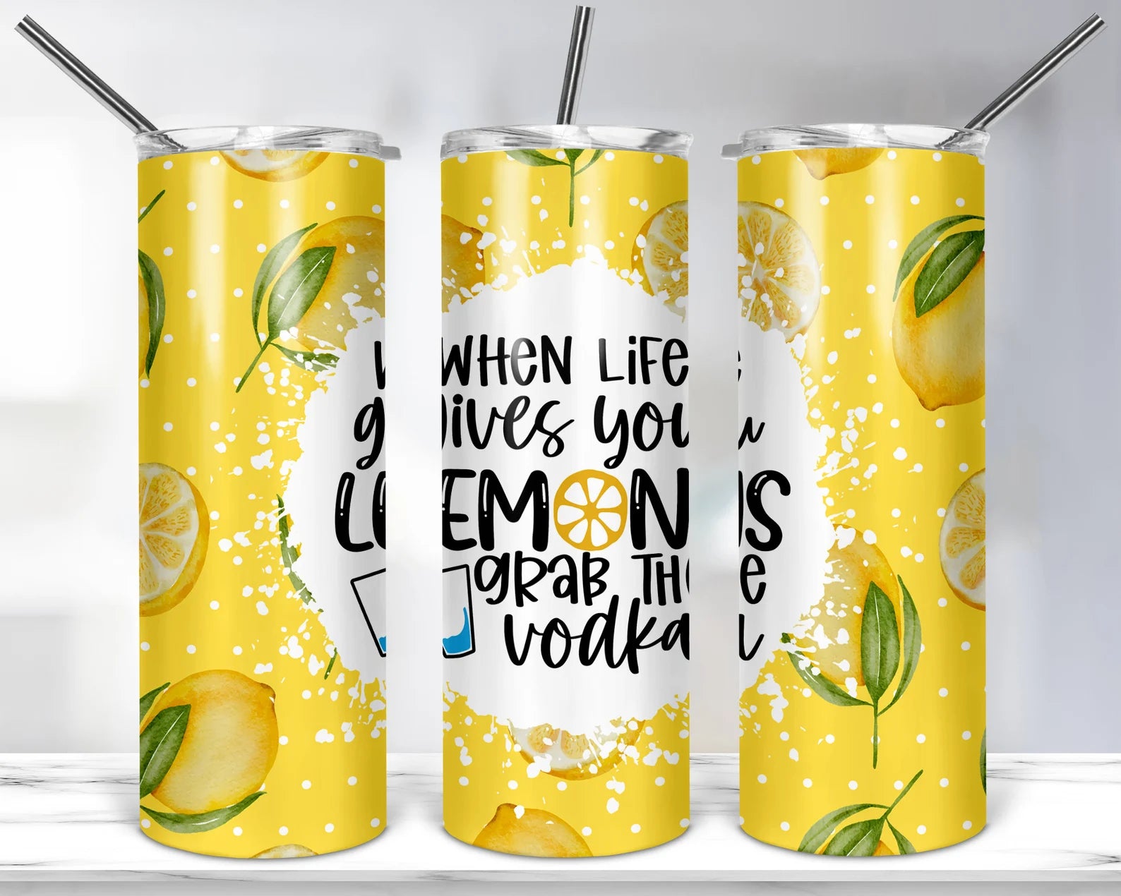 Lemons and Vodka 20 oz Skinny Tumbler