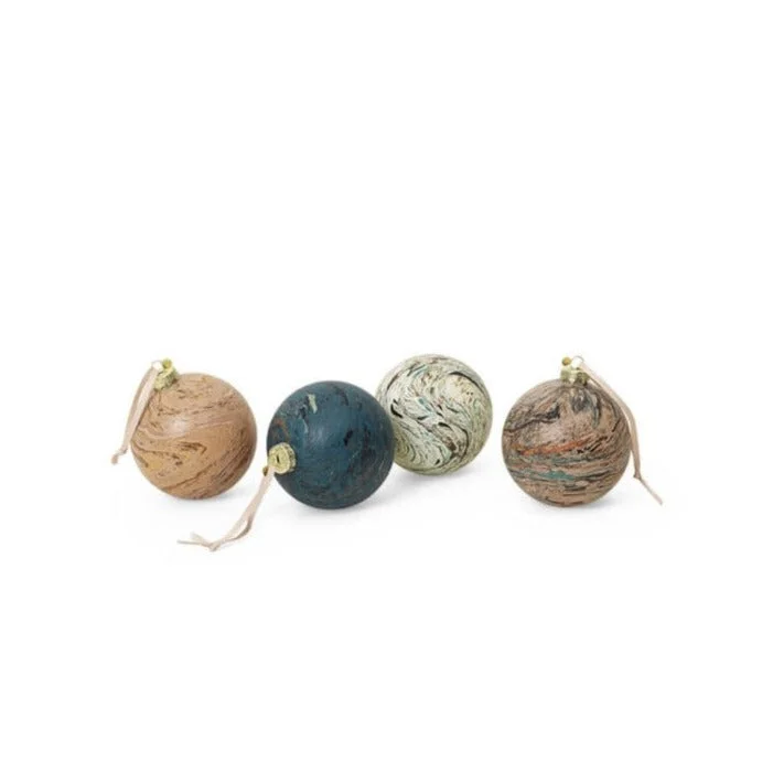 Marble Baubles - L - Set of 4 | Multi | by ferm Living