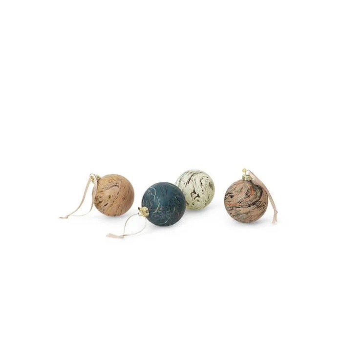 Marble Baubles - M - Set of 4 | Multi | by ferm Living'