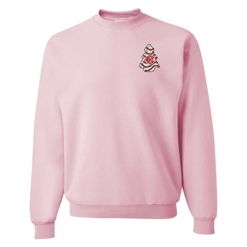 Monogrammed 'Christmas Tree Zebra Cake' Crewneck Sweatshirt