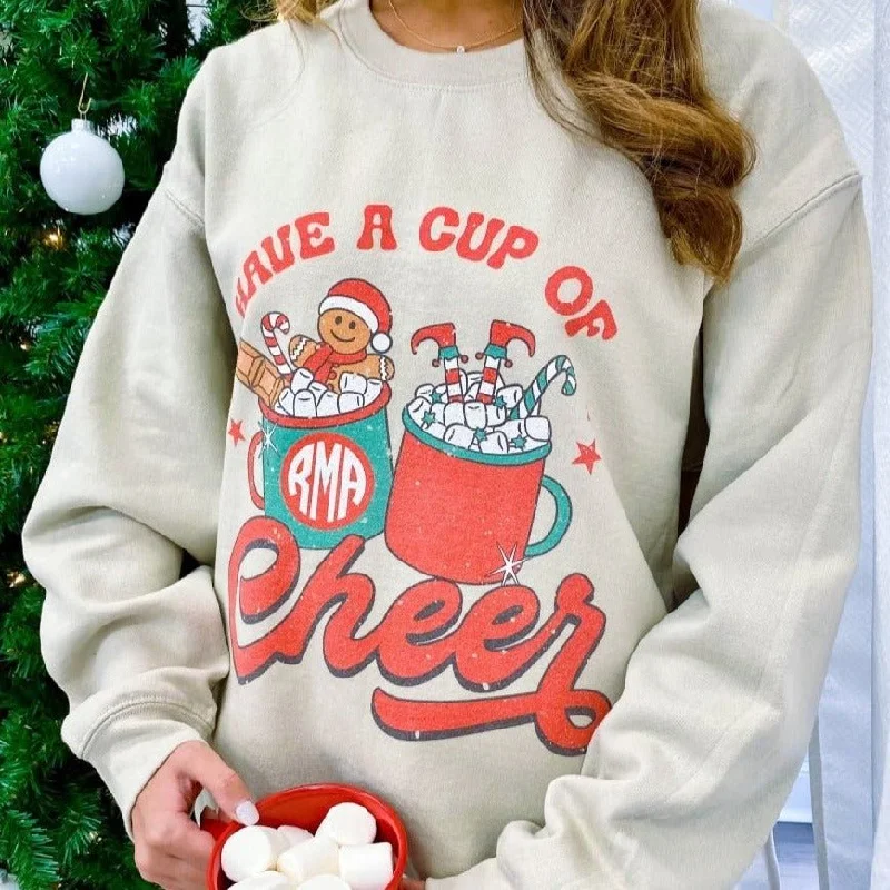 Monogrammed 'Have A Cup Of Cheer' Crewneck Sweatshirt