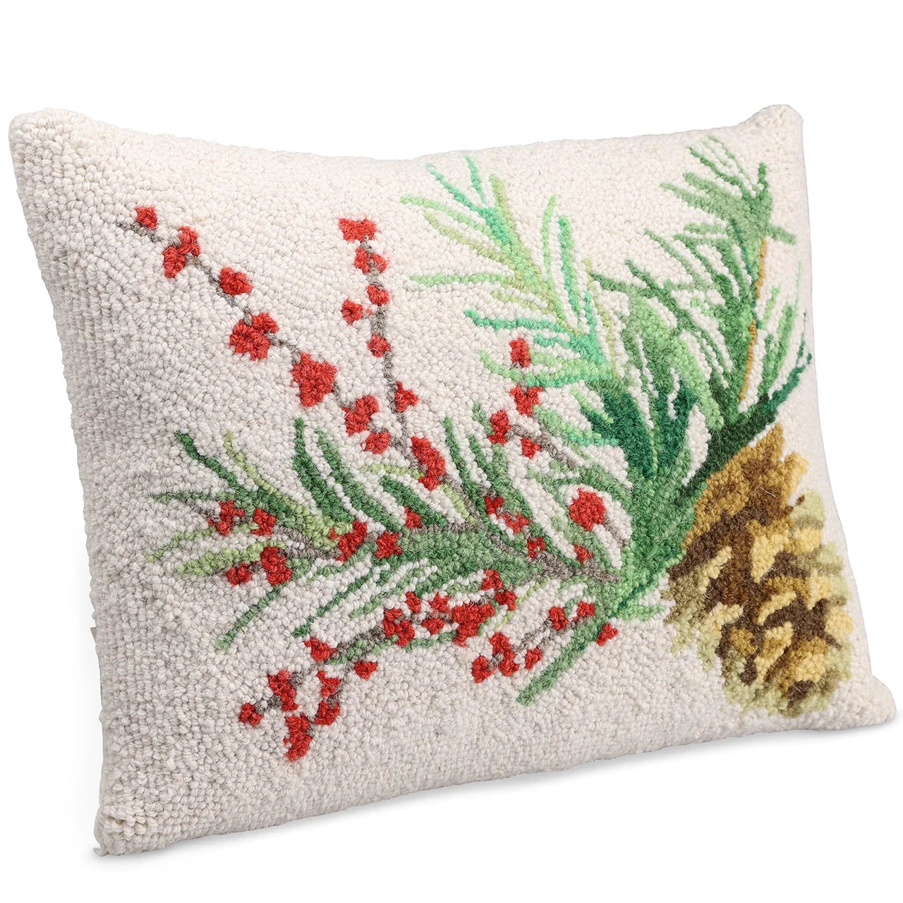 Monticello Hooked Pinecone Pillow