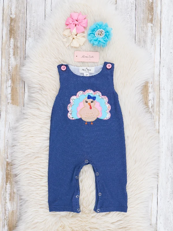 Navy Turkey Romper