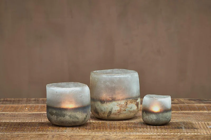 Ngolo Tealight Holder - Aged Smoke