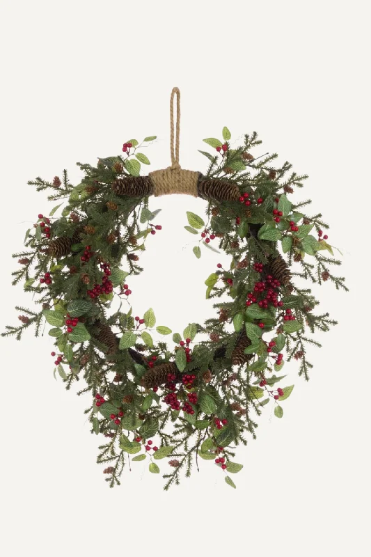 Oakham Jute Faux Christmas Foliage Wreath