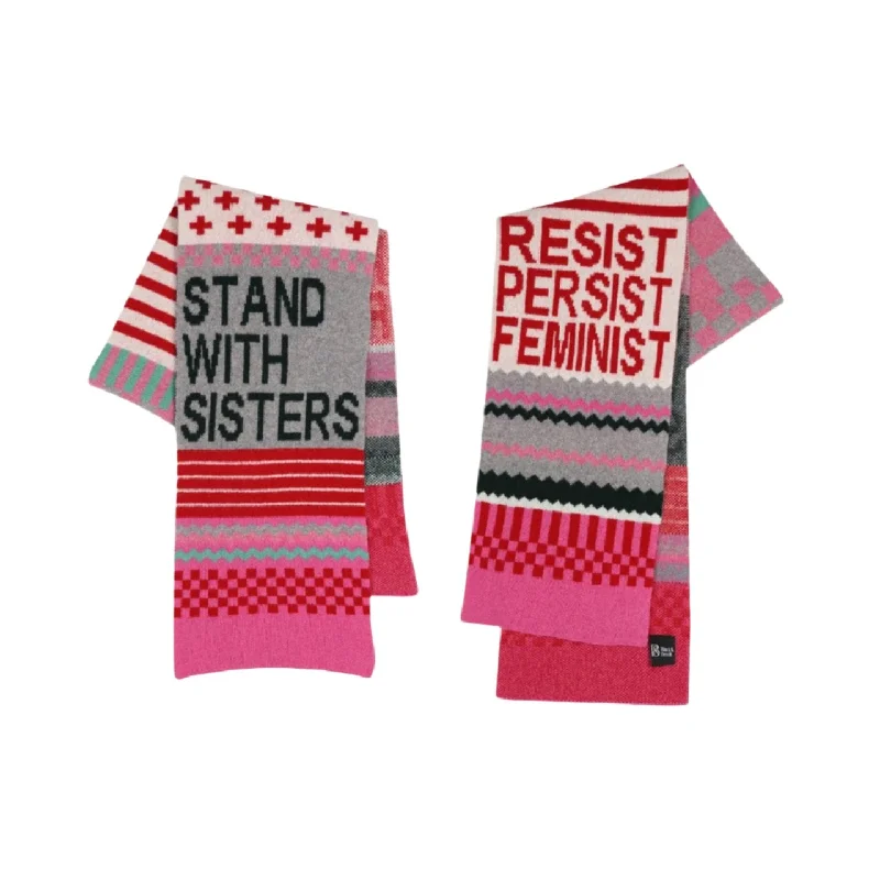 Persist Resist Feminist Scarf Pink & Rouge