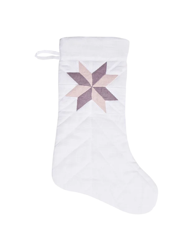 Pink and Purple Linen Patchwork Stocking