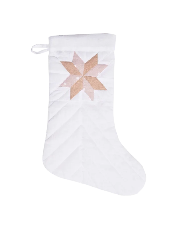 Pink Mix Linen Patchwork Stocking