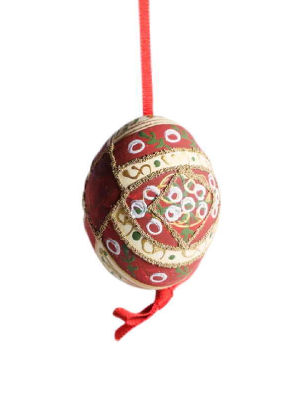 Red Panel Egg Ornament